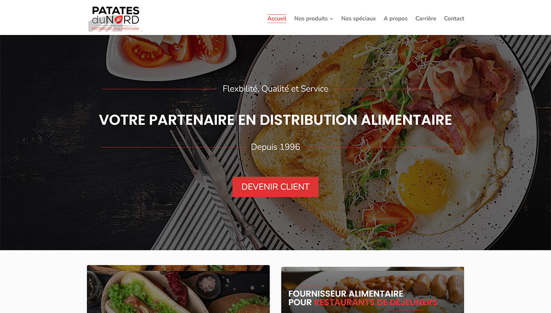 Web site's banner from our client Patates du Nord